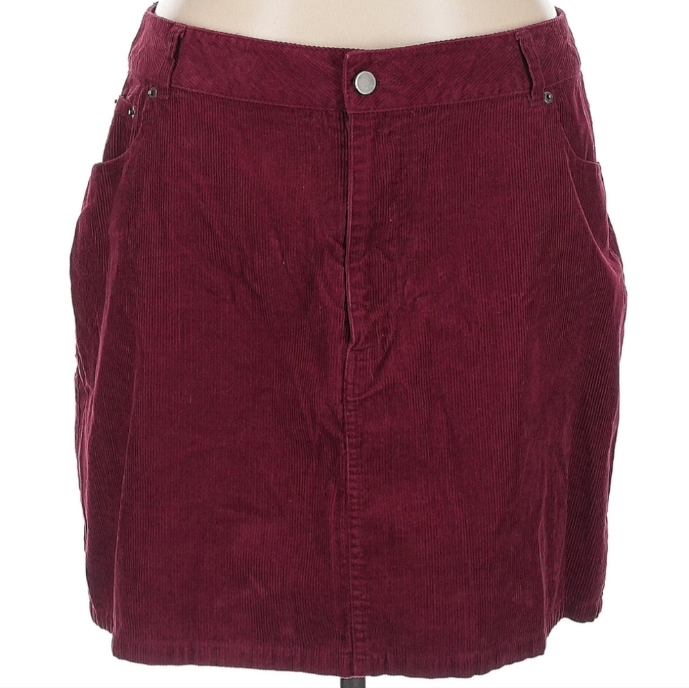 ASOS Corduroy Mini Skirt in Wine, UK 20/US 16